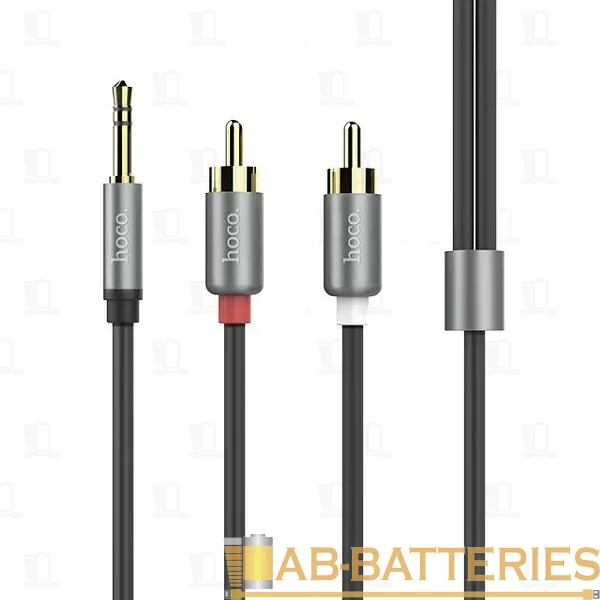 Кабель AUX HOCO UPA10 Jack 3.5mm (m)-2xRCA (m) 1.5м силикон серый (1/24/240)