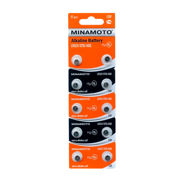 Батарейка Minamoto G0/LR521/LR63/LR50/379A/179 BL10 Alkaline 1.5V (10/200/10000)