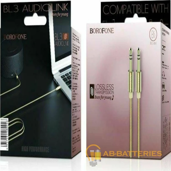 Кабель AUX Borofone BL3 Jack 3.5mm (m)-Jack 3.5mm (m) 1.0м нейлон золотой (1/50/200)
