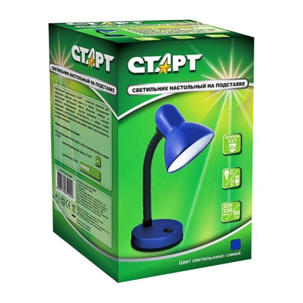 Светильник настольный Старт СТ02 40W 220V E27 на основании черный
