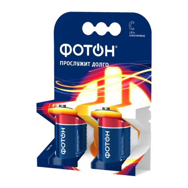*Батарейка Фотон LR14 C BL2 Alkaline 1.5V (2/20/120) 