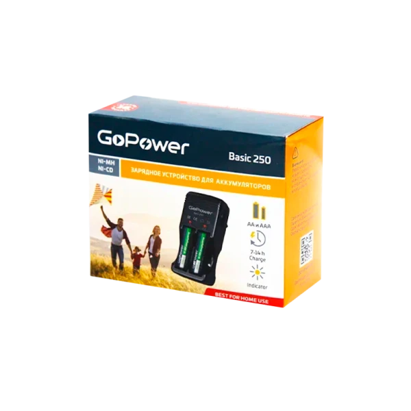 З/У для аккумуляторов GoPower Basic 250 Ni-MH/Ni-Cd 4 слота (1/20/40)
