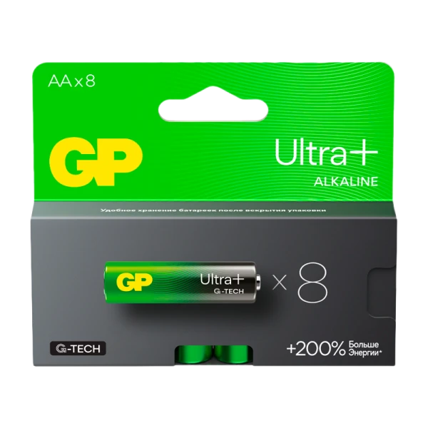 Батарейка GP ULTRA PLUS G-tech LR6 AA BL8 Alkaline 1.5V (8/96/768)