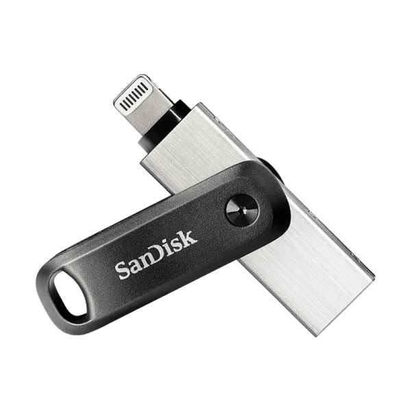 Флеш-накопитель SanDisk Go iXpand 64GB USB3.0 Lightning (m) металл+пластик черный