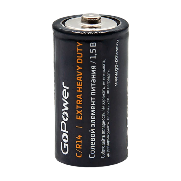 Батарейка GoPower R14 C Shrink 2 Heavy Duty 1.5V (2/24/288)