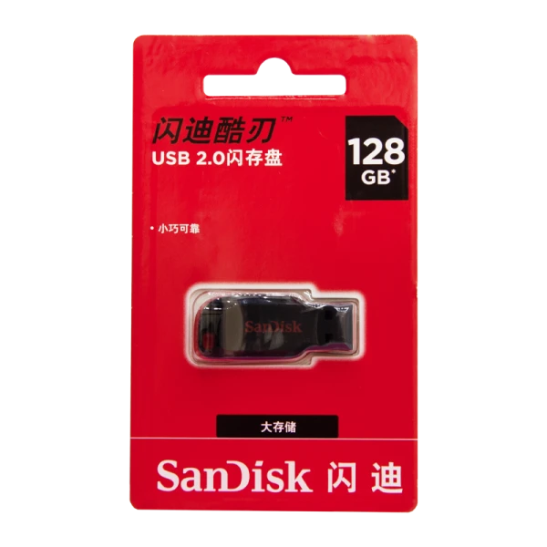Флеш-накопитель SanDisk Cruzer Blade CZ50 128GB USB2.0 пластик CN (Китай) черный (1/50)