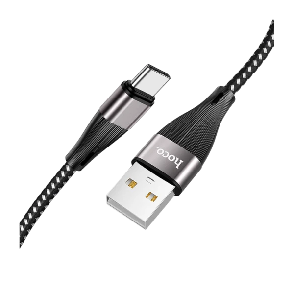 Кабель HOCO X57 USB (m)-Type-C (m) 1.0м 3.0A нейлон черный (1/33/330)