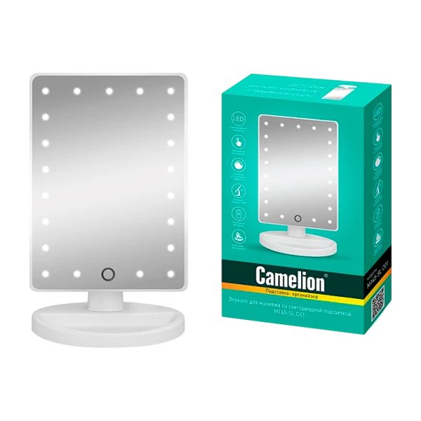 Зеркало Camelion M145-SL настольное подставка с подсветкой/1x белый (1/12)