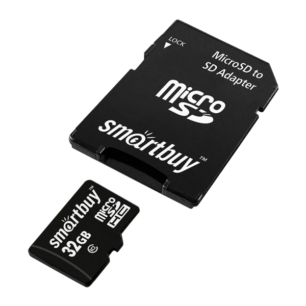 Карта памяти microSD Smartbuy 32GB Class10 10 МБ/сек с адаптером