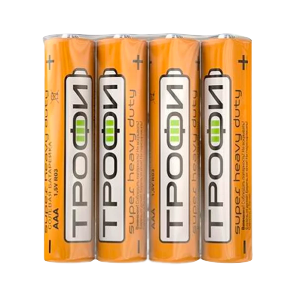 Батарейка Трофи Super R03 AAA Shrink 4 Heavy Duty 1.5V (4/60/1200/72000)