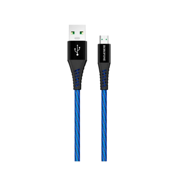 Кабель Borofone BU13 USB (m)-microUSB (m) 1.0м 4.0A нейлон черный (1/36/144)