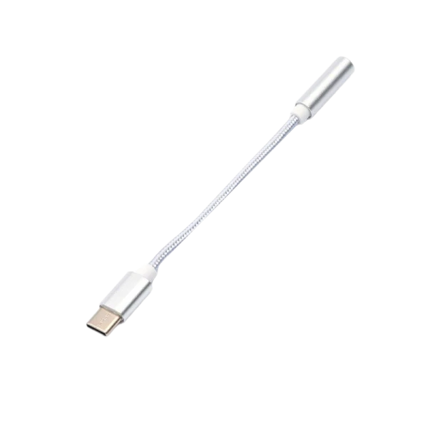 Переходник AUX Atcom AT2809 Type-C (m)-Jack 3.5mm (f) серебряный (1/600)