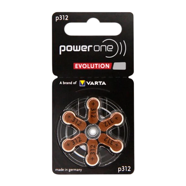 Батарейка PowerOne ZA312 Evolution BL6 Zinc Air 1.45V (6/60/300)