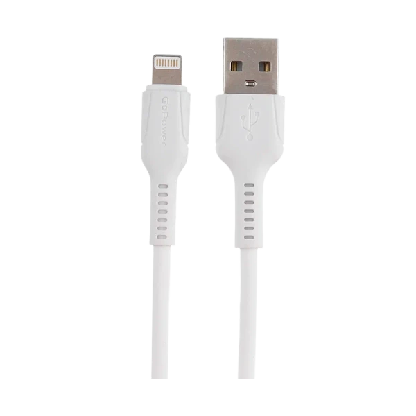 Кабель GoPower GP21L USB (m)-Lightning (m) 1.0м 2.4A силикон белый (1/200/800)