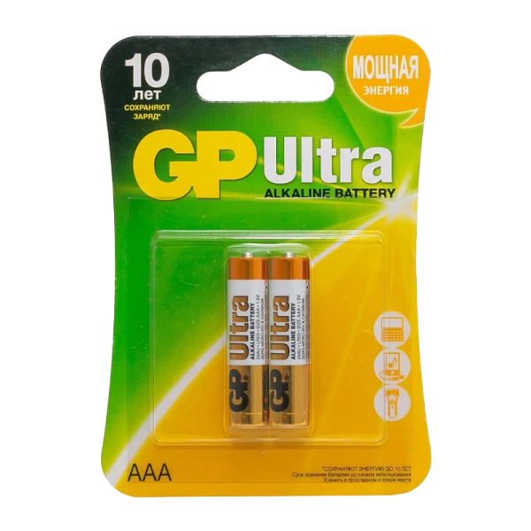 Батарейка GP ULTRA LR03 AAA BL2 Alkaline 1.5V (2/20/160)