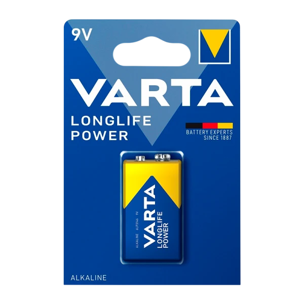 Батарейка Varta LONGLIFE POWER (HIGH ENERGY) Крона 6LR61 BL1 Alkaline 9V (4922) (1/10/50)