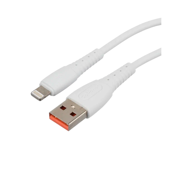 Кабель GoPower GP07L USB (m)-Lightning (m) 1.0м 2.4A силикон белый (1/200/800)