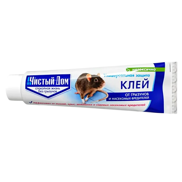 Клей Чистый дом от грызунов и насекомых туба 130 гр 24 шт/кор