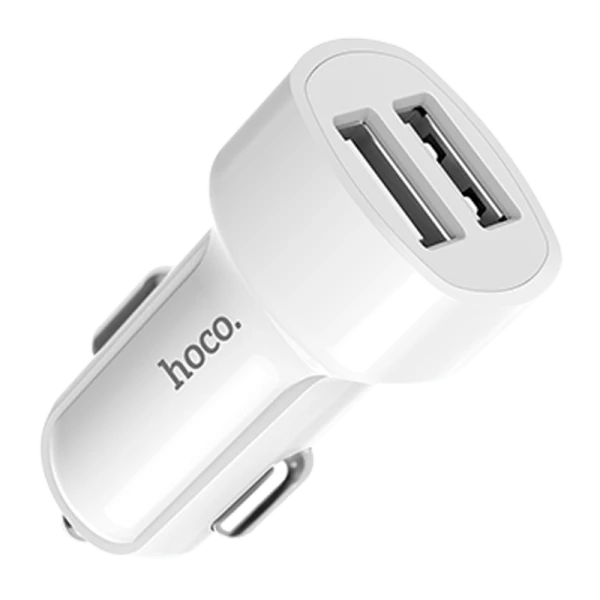 Автомобильное З/У HOCO Z2A 2USB 2.4A белый (1/28/280)