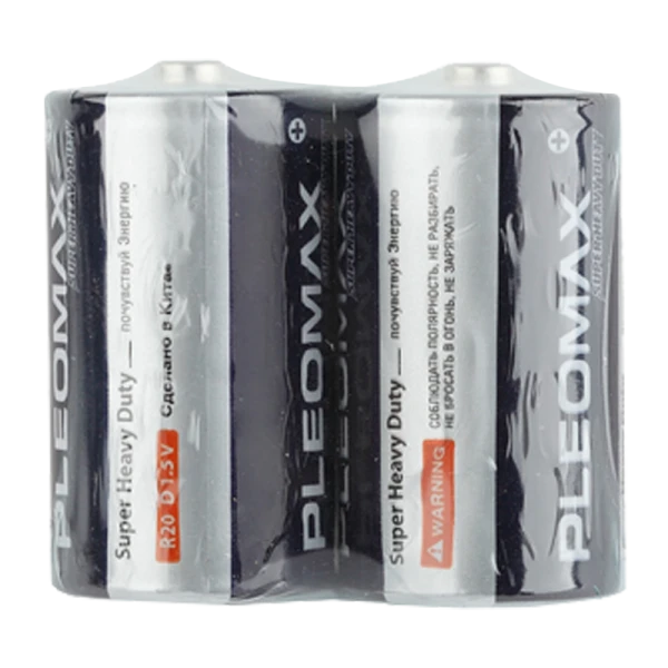 Батарейка Pleomax Super R20 D Shrink 2 Heavy Duty 1.5V (2/24/240/5760)