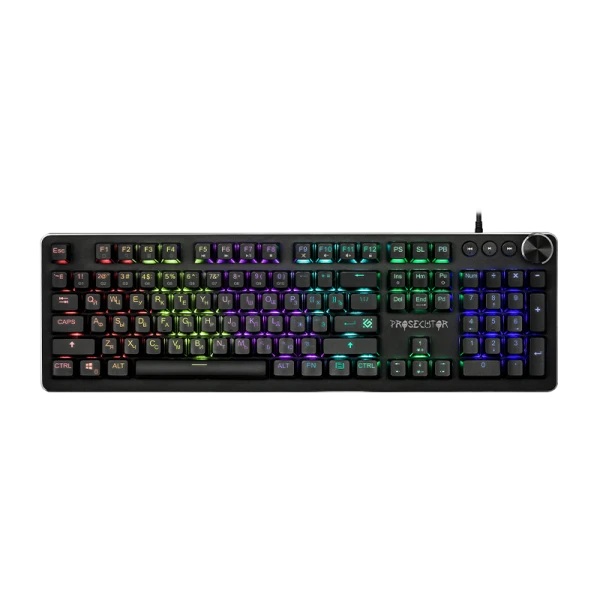 Клавиатура проводная Defender GK-370L Prosecutor игровая USB 1.5м Anti-Ghost черный (1/20)