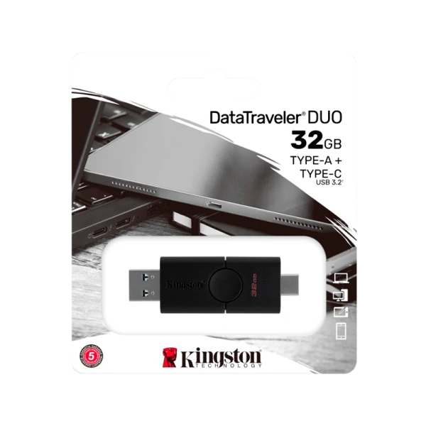 Флеш-накопитель Kingston DataTraveler Duo 32GB USB3.2 Type-C (m) пластик черный