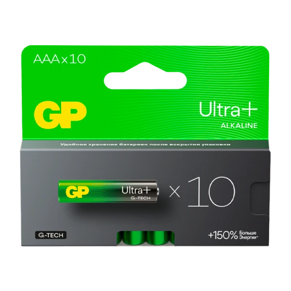 Батарейка GP ULTRA PLUS G-tech LR03 AAA BL10 Alkaline 1.5V (10/100/800)