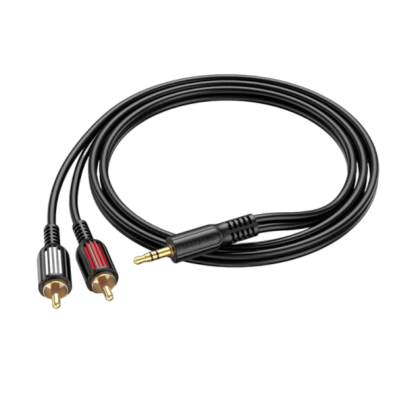 Кабель AUX Borofone BL11 Jack 3.5mm (m)-2xRCA (m) 1.5м ПВХ черный (1/63/252)
