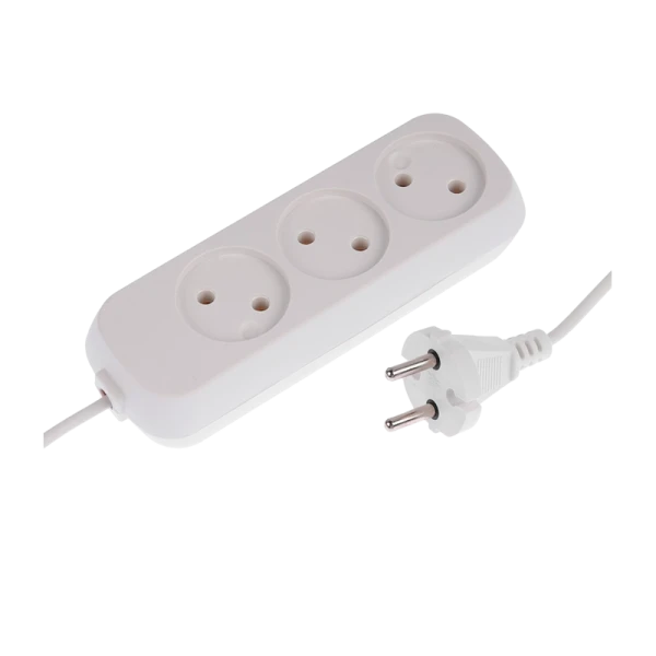 Удлинитель Старт S 3р.Б/З 10A 5.0м ПВС 2x0.75мм² белый (1/20)