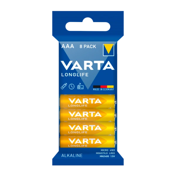 Батарейка Varta LONGLIFE LR03 AAA Shrink 8 Alkaline 1.5V (4103)