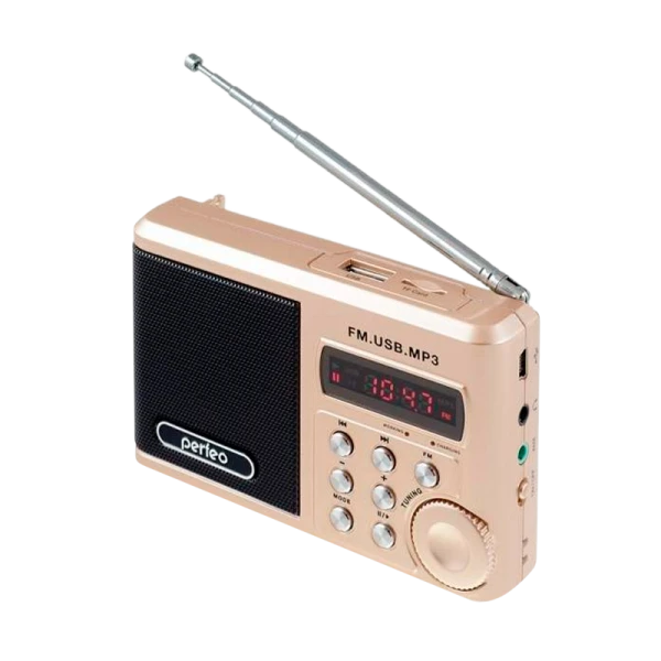 Радиоприемник Perfeo SV922 SOUND RANGER 3W пластик microSD USB/Jack3.5 золотой