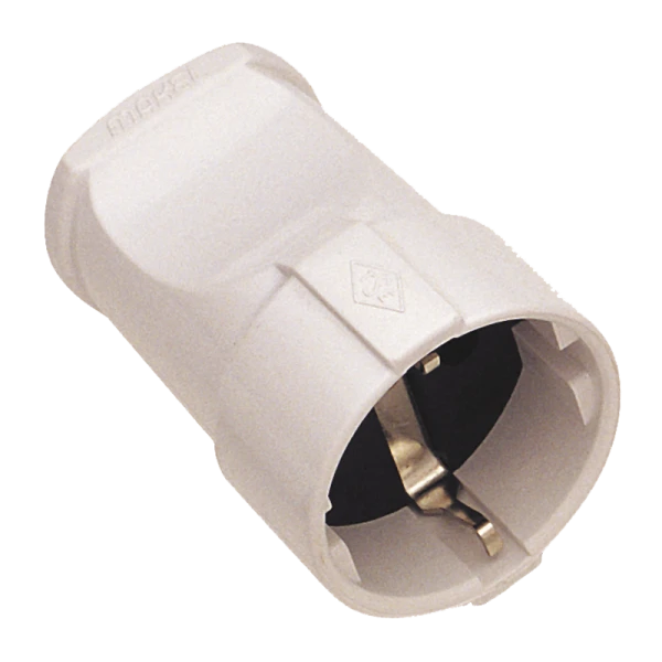 Розетка штепсельная Makel 1гн. С/З пластик белый 10003 (1/50)