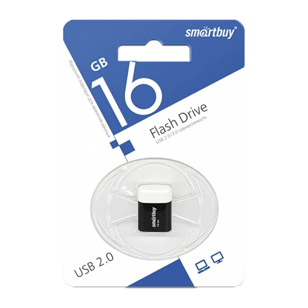Флеш-накопитель Smartbuy Lara 16GB USB2.0 пластик черный