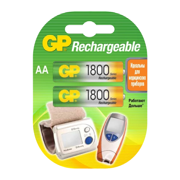 Аккумулятор бытовой GP HR6 AA BL2 NI-MH 1800mAh в пластиковой упаковке (2/20/200)