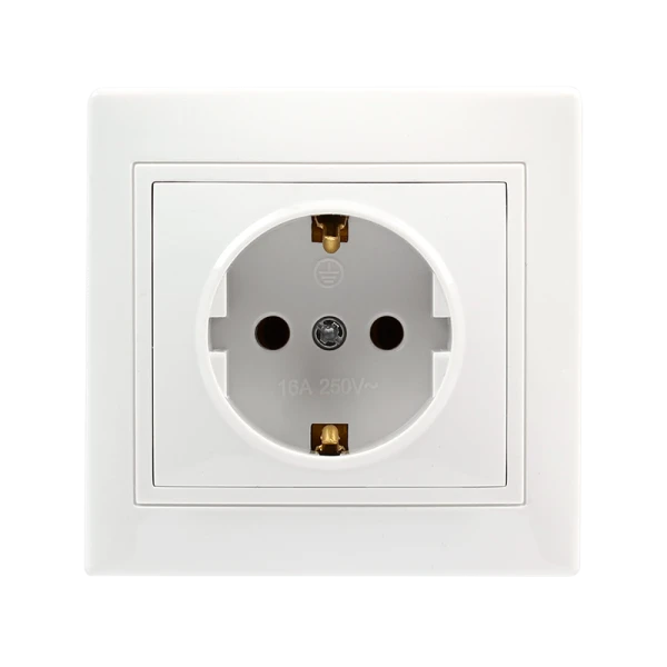 Розетка Smartbuy 1-местная с заземлением 16А белая "Венера"