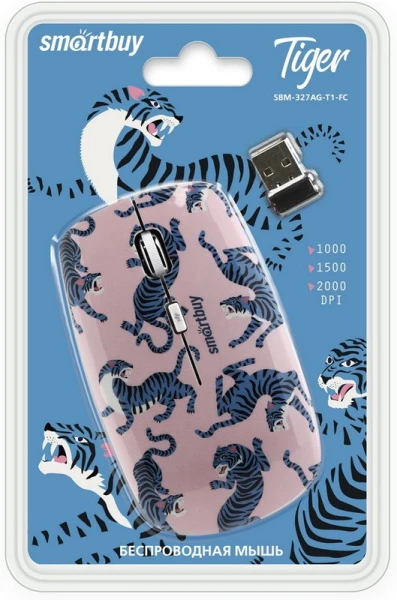 Мышь беспроводная Smartbuy 327AG Tiger 1 классическая USB розовый (1/40)