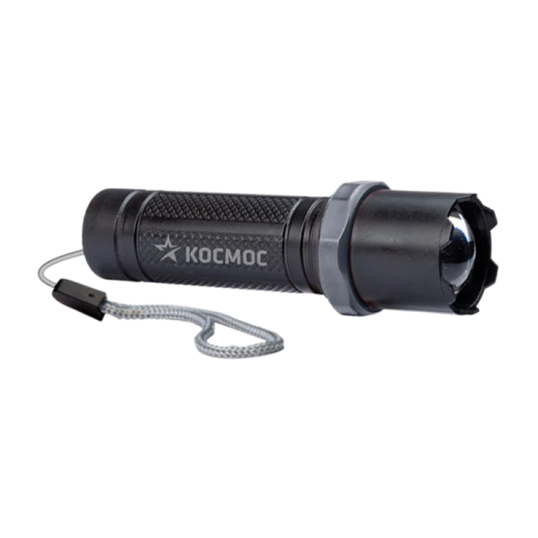 *Фонарь универсальный Космос 117Lit 1W LED от аккумулятора IP53 3 режима+ZOOM черный (1/144/288) 