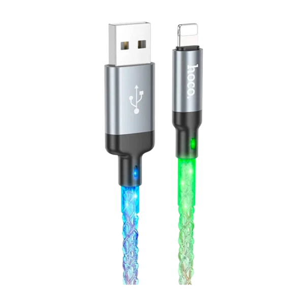 Кабель HOCO U112 Lightning (m)-Type-C (m) 1.0м 2.4A ПВХ серый (1/22/220)