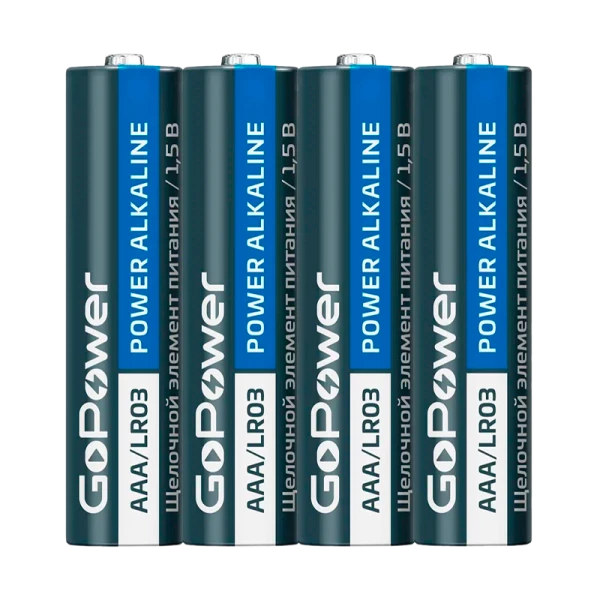 Батарейка GoPower LR03 AAA BOX20 Shrink 4 Alkaline 1.5V (4/20/640)