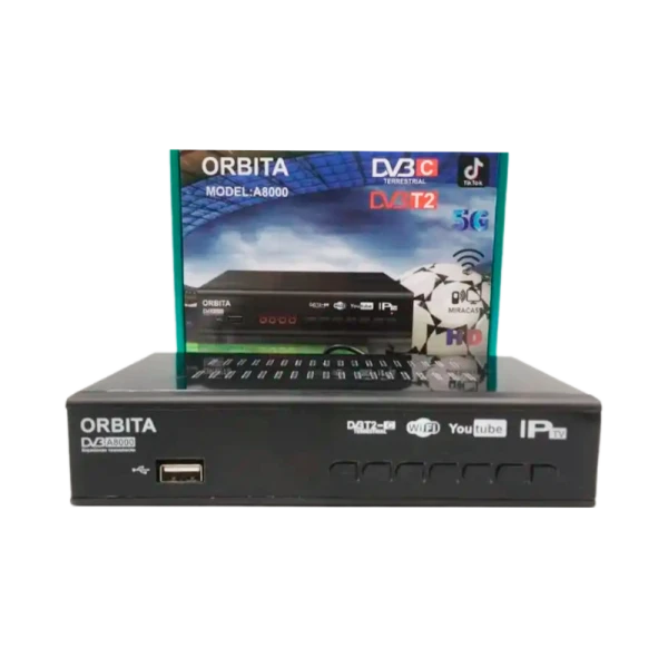 Приставка для цифрового ТВ Орбита A8000 DVB-T/T2 металл черный (1/60)