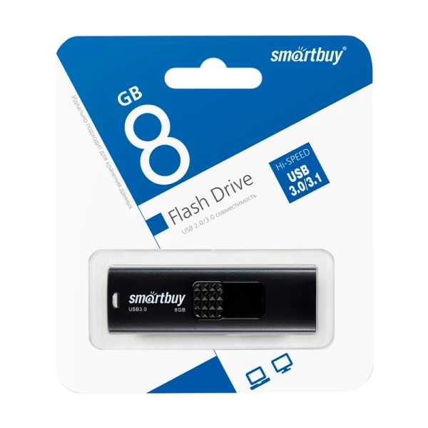 Флеш-накопитель Smartbuy Fashion 8GB USB3.1 пластик черный