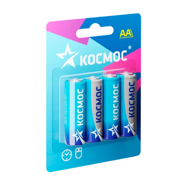 *Батарейка Космос R6 AA BL4 Zinc Carbon 1.5V (4/60/64/768/960) 