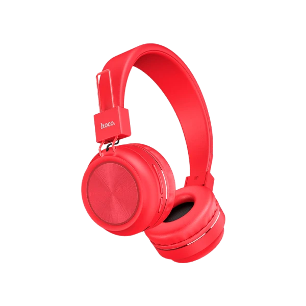Наушники полноразмерные HOCO W25 bluetooth 5.0 с микр. microSD красный (1/10/30)