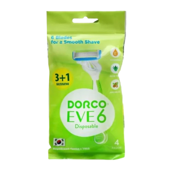 Бритва DORCO EVE 6 SHAI Vanilla 6 лезвий пластиковая ручка увл. полоска 3+1шт. (1/12)