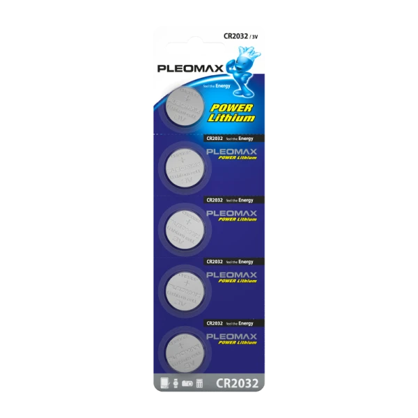 Батарейка Pleomax CR2032 BL5 Lithium 3V (5/100/2000/60000)
