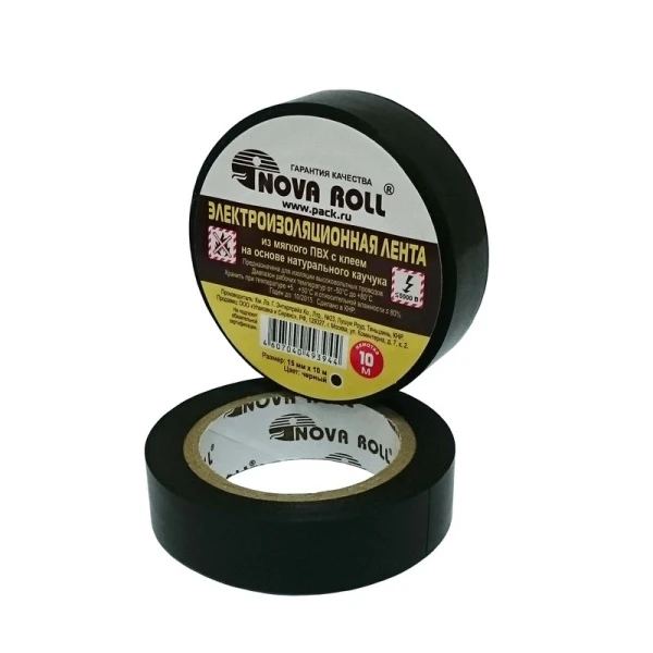 Изолента Nova Roll ПВХ 15мм*10м черный