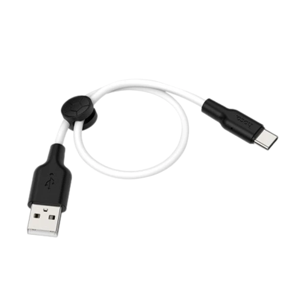 Кабель HOCO X21 Plus USB (m)-Type-C (m) 0.25м 2.4A силикон черный белый (1/30/300)