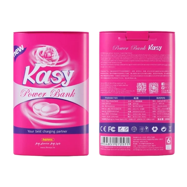 Внешний аккумулятор Remax RPP-64 Kasy 10000mAh 2.1A 2USB розовый (1/60)