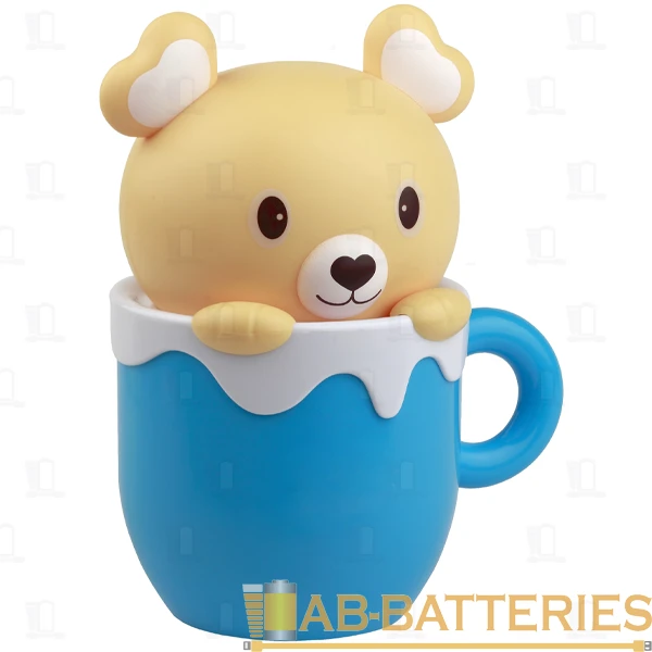 Ночник ЭРА NLED-401 4LED 0.5W на основании голубой (1/30)