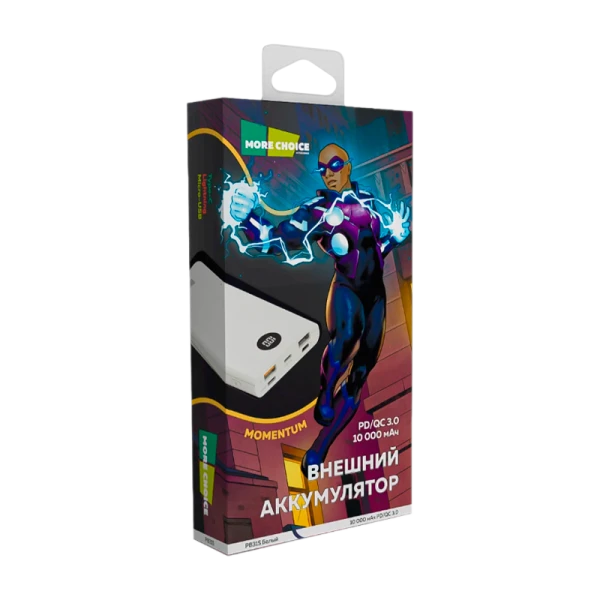 Внешний аккумулятор MORE CHOICE PB31S 10000mAh 3.0A 18W 3USB QC3.0 белый